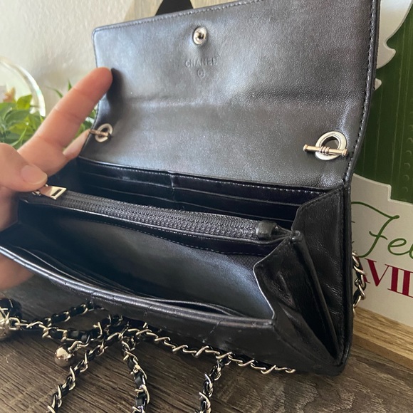 โ ๏ธโ๏ธ Chanel Flap Quilted Pearl Crush Chain Silver Black Gusset Crossbody - Picture 6 of 15